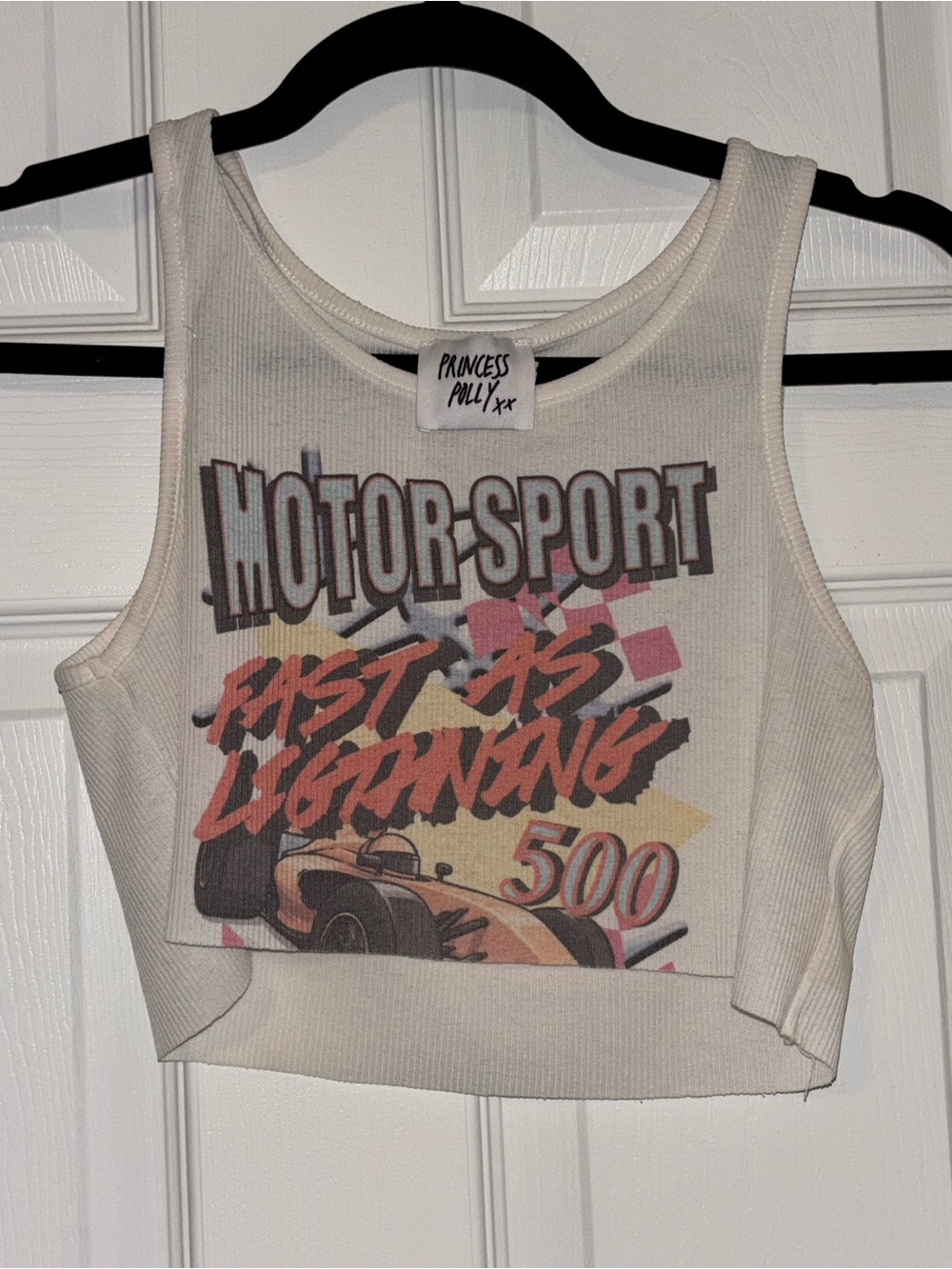 Princess Polly Motor‑Sport Crop Tank – Size 2